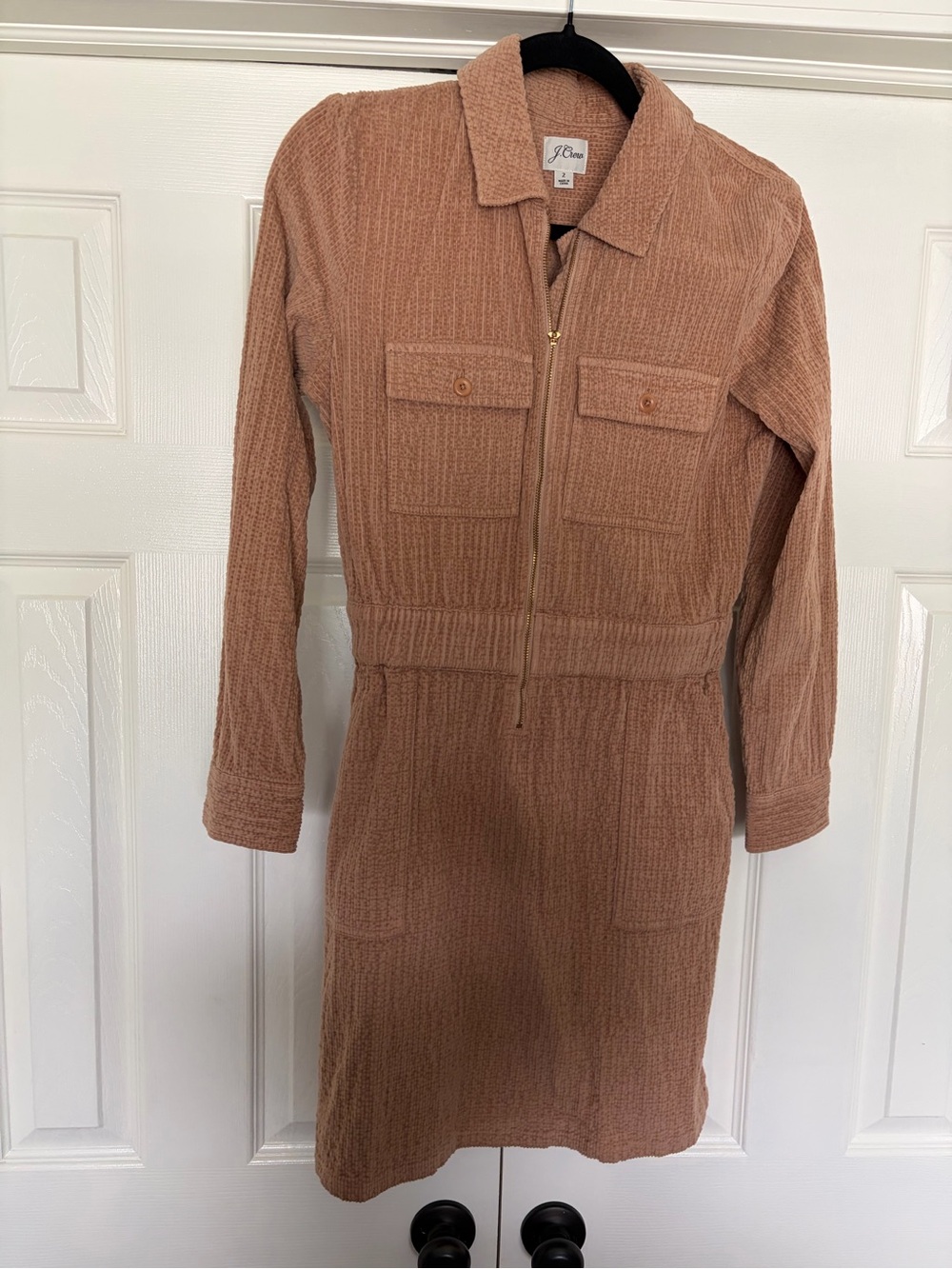 J. Crew Dusty Peach Textured Zip-Up Shirt Jacket